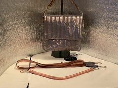 CARTERA DE CUERO ITALIANO OVEJA 100% METALIZADO MATELASEADA MODELO "FABRIZIA".- - tienda online
