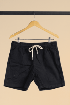 SHORT SARJA LISO PRETO