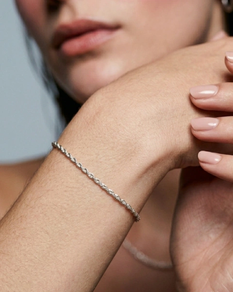Pulseira Cordão Baiano Prata 925