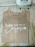 Camisa feminina t-shirt SEJA FORTE E CORAJOSA 100% algodão nude