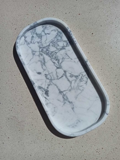 Bandeja de mármol Arabescato 30x15 cm