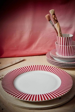 PLATO ROYAL STRIPE ROSA OSCURO 26,5CM - comprar online