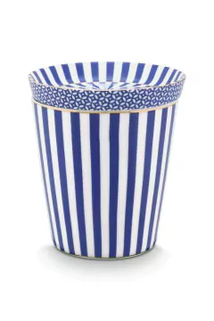 MUG CHICO WITHOUT EAR ROYAL STRIPES CON PLATO