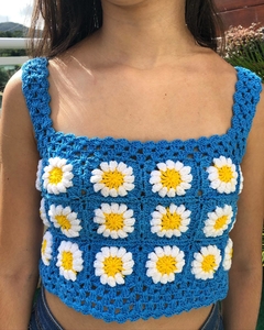 Cropped Margaridas Em Crochê - loja online