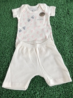 Conjunto body e shortinho canelado Junkes Baby (Tamanho P)