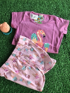 Conjunto flamingo paradise molekada (tamanho 08 anos) - comprar online