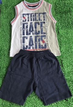 Conjunto regata com bermuda Street race cars - Fakini (04 anos) na internet