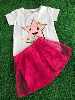 Conjunto camisa star e short-saia Gueda Baby (Tamanho G) - PiThéo Moda Feminina e Infantil