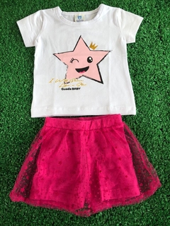 Conjunto camisa star e short-saia Gueda Baby (Tamanho G)