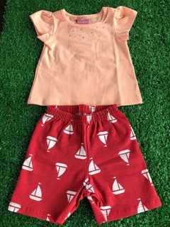 Conjunto camisa e bermuda barquinhos DDK (tamanho M)