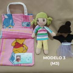 Muñec@ tejid@ crochet con bolsa camita M3/Amigurumi