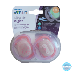 Chupetes AVENT Ultra AIR x 2 (6-18m) Night Luminoso