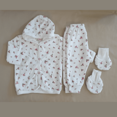 Conjunto plush capucha beba - tienda online