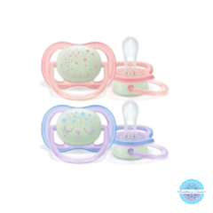 Chupetes AVENT Ultra AIR x 2 (0-6m) Night Luminoso - eydbebes