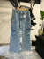Jean wide cargo blue. Tiro bajo - comprar online
