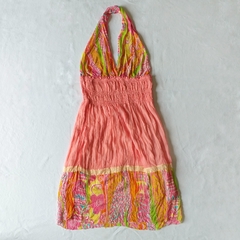 Vestido Rosa Estampado - G na internet