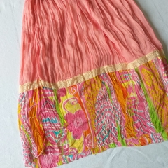 Vestido Rosa Estampado - G - Brecho Ja Vali