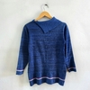 Blusa de Lã Azul Listrada - M
