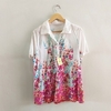 Blusinha com barra de flores - M