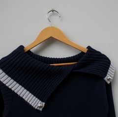 Blusa de Lã Azul e Cinza - P - comprar online
