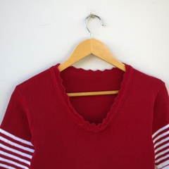 Blusa de Fio Vermelha e Branca - P - comprar online