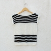 Blusinha Listrada Branca e Preta de fio Vintage - P