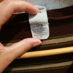 Blusinha Listrada de fio Marrom Vintage - P na internet