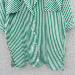 Camisa Listrada Verde e Branca - G na internet