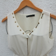 Vestido Bege com Floral - P - comprar online