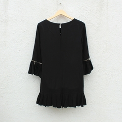 Vestido Preto com Manga - P - Brecho Ja Vali