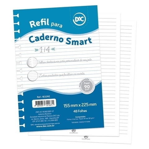Refil de Folhas para Caderno SMART Colegial