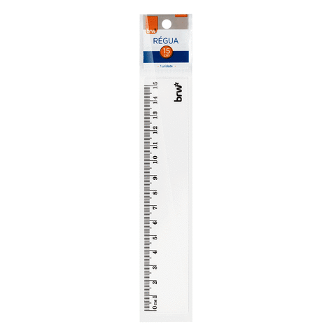 Régua plastica 15cm cristal