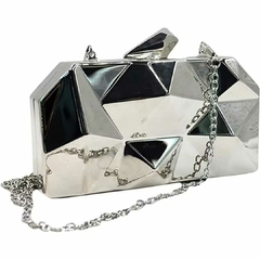 Bolsa Clutch Metal Geométrica Prata - comprar online