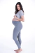calça legging para gestante cinza mescla Expecting Kit