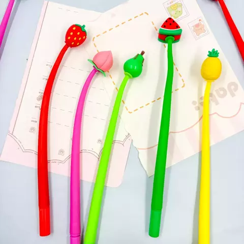 Caneta em Gel Flexível Dançante - Frutinhas