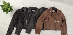 Campera de cuero gris - comprar online