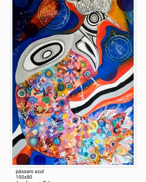 O Grande Pássaro Pintura a Mao 100x70