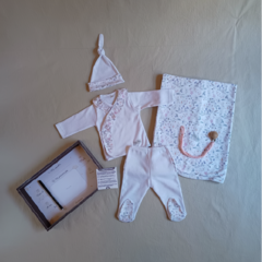 Set primer cuadrito rosa con estampado - comprar online