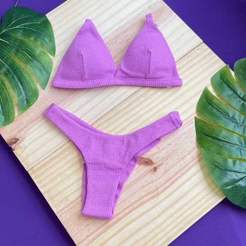 Biquíni Asa Delta Texturizado Lavanda