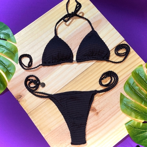 Biquíni Cortininha Luminous Diamante Negro