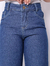 Calça wide leg jeans escuro - Girafandokids