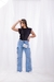 Calça jeans wide leg lavagem clara na internet