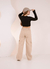 Calça wide leg bege na internet