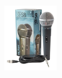 Microfone Dinamico De Mão Le Son Ls 58  Com Cabo