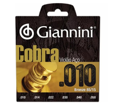 Encordoamento Giannini Violão Aço Serie Cobra 010 85/15