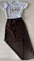 Falda larga lisa marron 7000-2-43 - comprar online