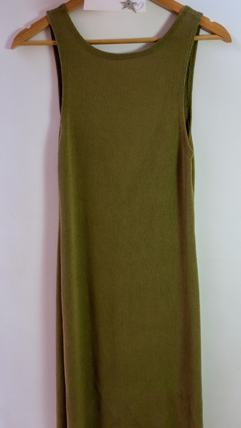vestido tejido largo verde 4000-2-27