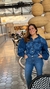 Campera de jean azul con estampa flores 9000-6-30 en internet