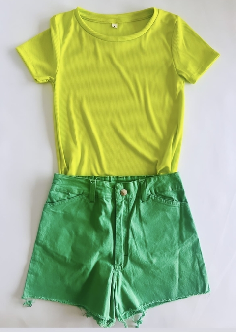 short gabardina verde talle 1 6000-3-3