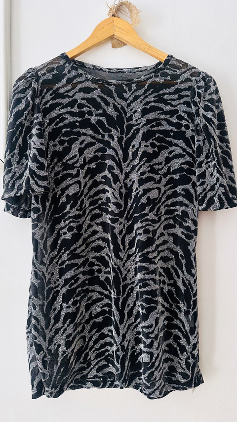 remeron manga princesa de tul plateado drapeado 2000-1-168